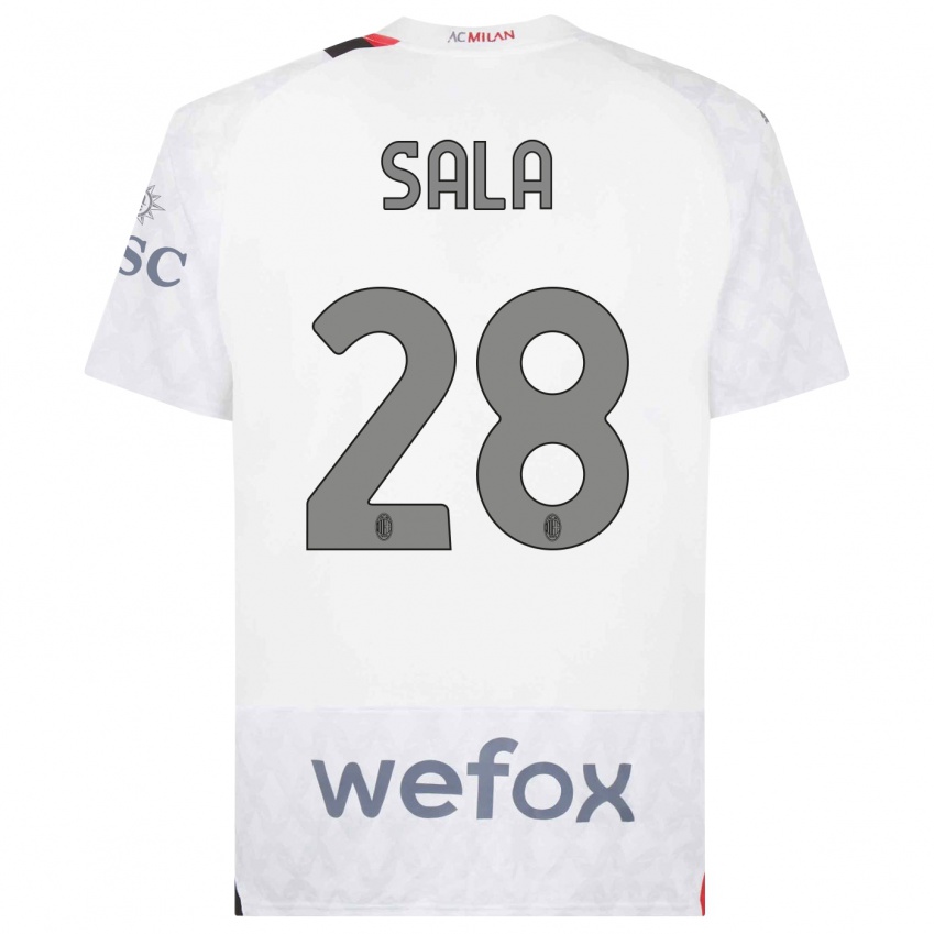 Niño Camiseta Emanuele Sala #28 Blanco 2ª Equipación 2023/24 La Camisa