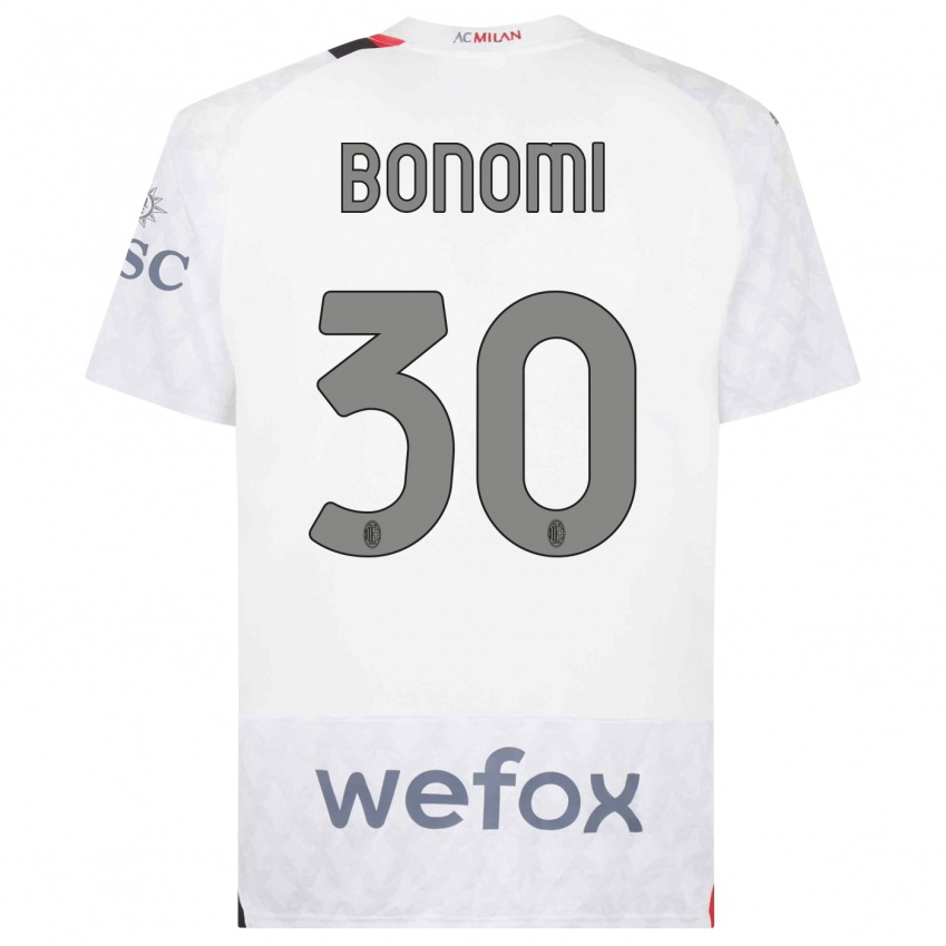 Niño Camiseta Alessandro Bonomi #30 Blanco 2ª Equipación 2023/24 La Camisa