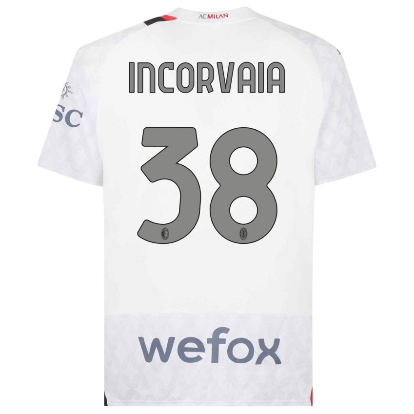 Niño Camiseta Giovanni Incorvaia #38 Blanco 2ª Equipación 2023/24 La Camisa