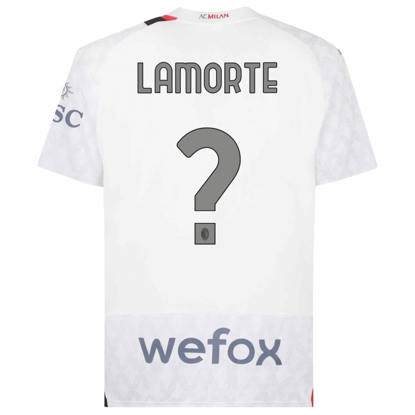 Niño Camiseta Alessandro Lamorte #0 Blanco 2ª Equipación 2023/24 La Camisa