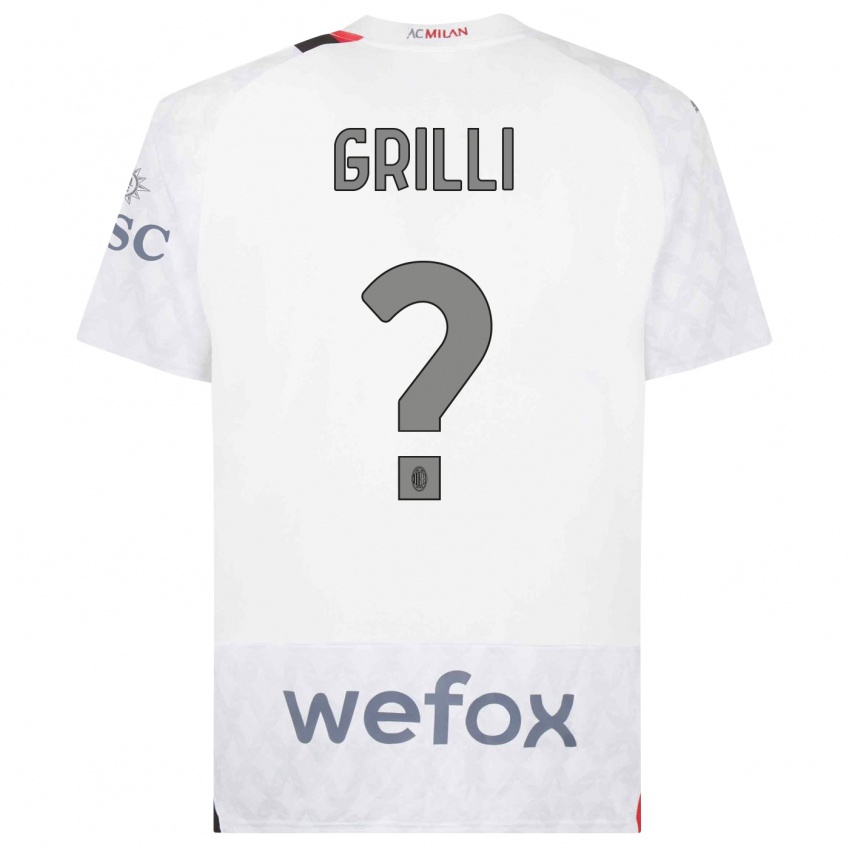 Niño Camiseta Lorenzo Grilli #0 Blanco 2ª Equipación 2023/24 La Camisa