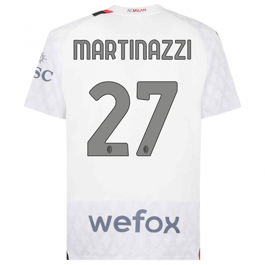 Niño Camiseta Luca Martinazzi #27 Blanco 2ª Equipación 2023/24 La Camisa