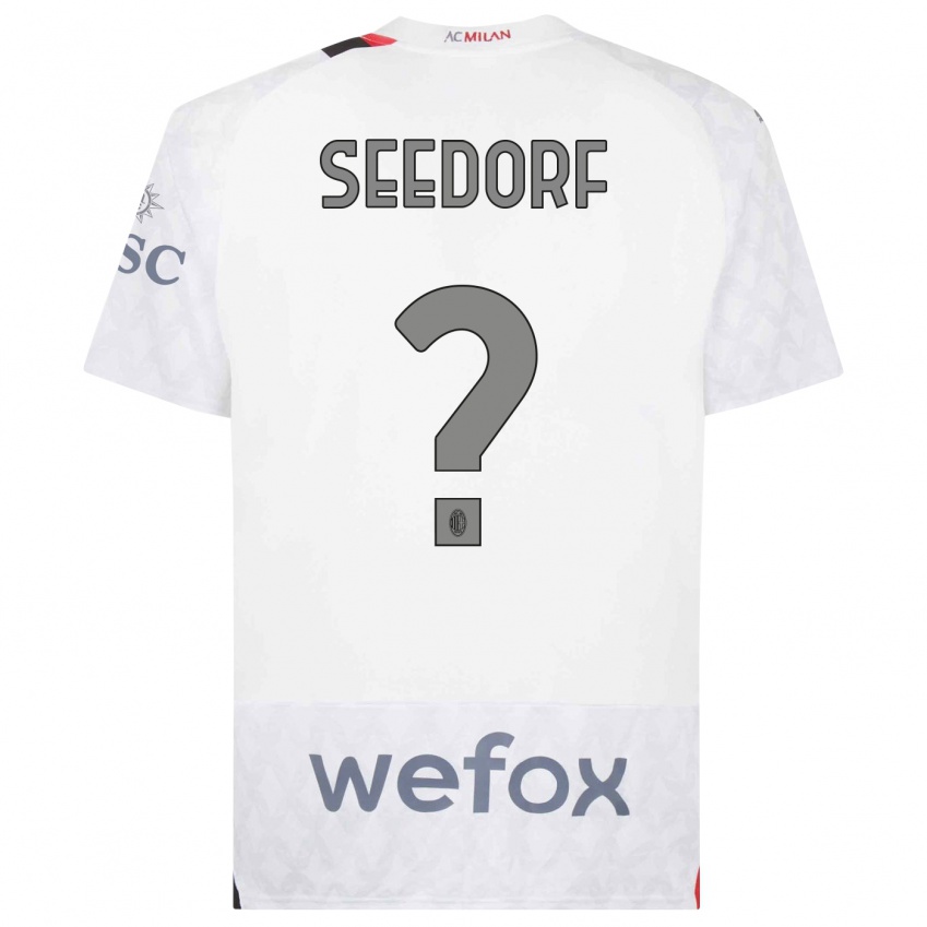 Niño Camiseta Denzel Seedorf #0 Blanco 2ª Equipación 2023/24 La Camisa