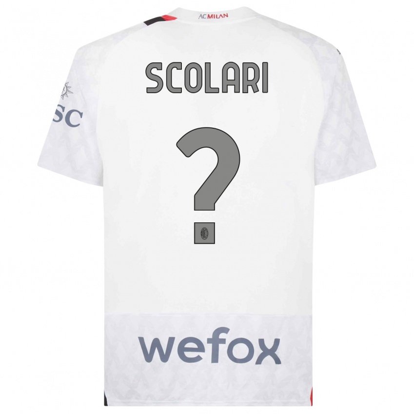Niño Camiseta Davide Scolari #0 Blanco 2ª Equipación 2023/24 La Camisa