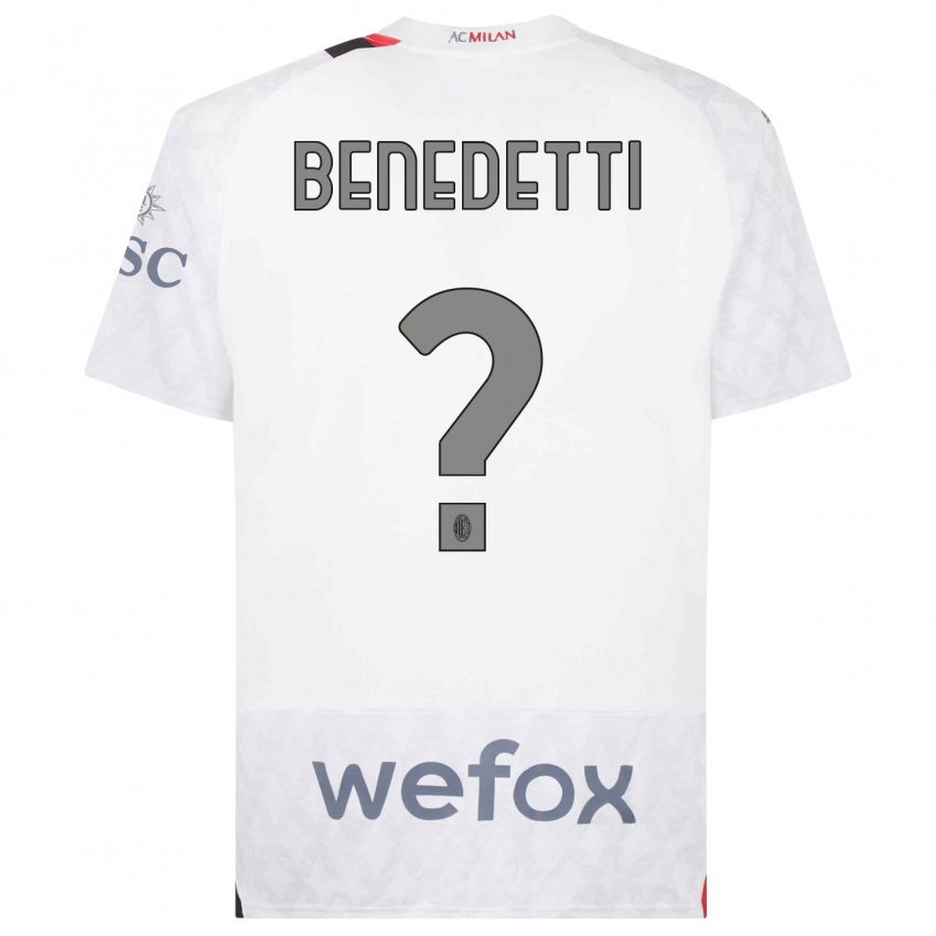 Niño Camiseta Gioele Benedetti #0 Blanco 2ª Equipación 2023/24 La Camisa