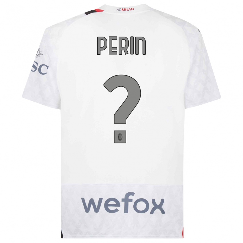 Niño Camiseta Ernesto Perin #0 Blanco 2ª Equipación 2023/24 La Camisa