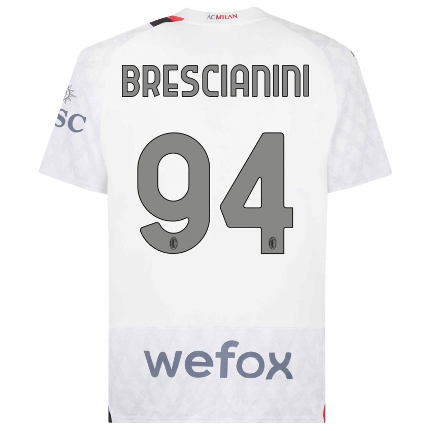 Niño Camiseta Marco Brescianini #94 Blanco 2ª Equipación 2023/24 La Camisa