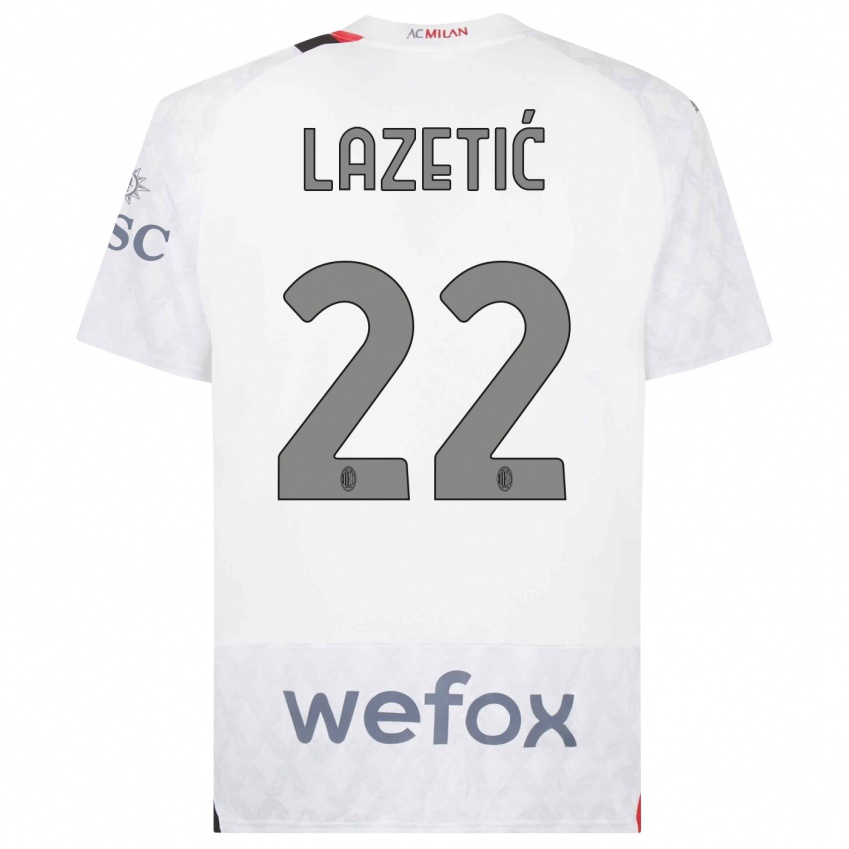 Niño Camiseta Marko Lazetic #22 Blanco 2ª Equipación 2023/24 La Camisa