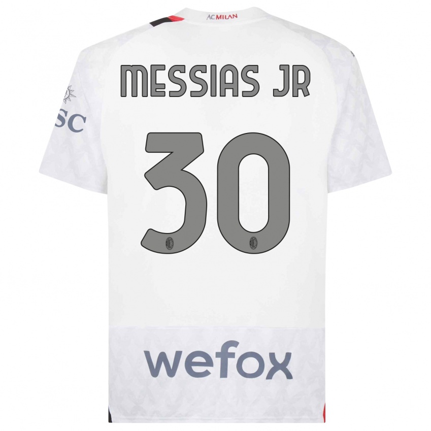 Niño Camiseta Junior Messias #30 Blanco 2ª Equipación 2023/24 La Camisa