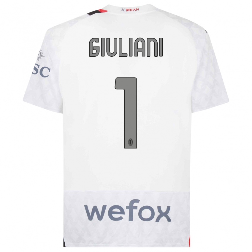 Niño Camiseta Laura Giuliani #1 Blanco 2ª Equipación 2023/24 La Camisa