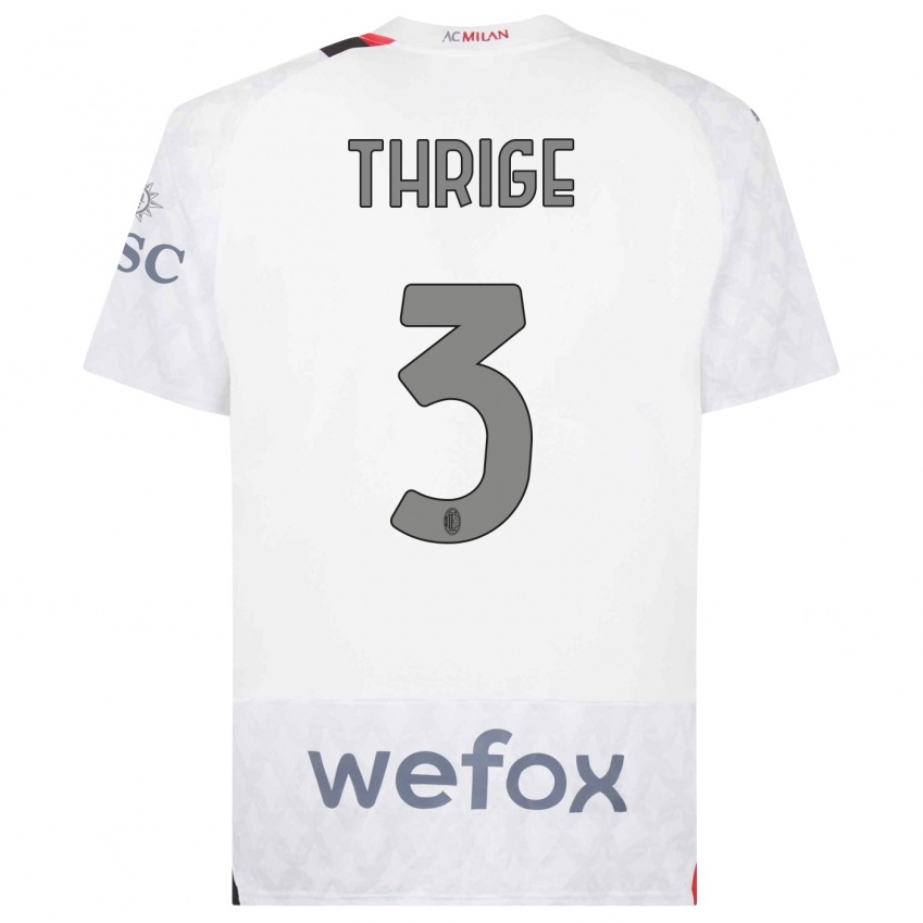 Niño Camiseta Sara Thrige #3 Blanco 2ª Equipación 2023/24 La Camisa