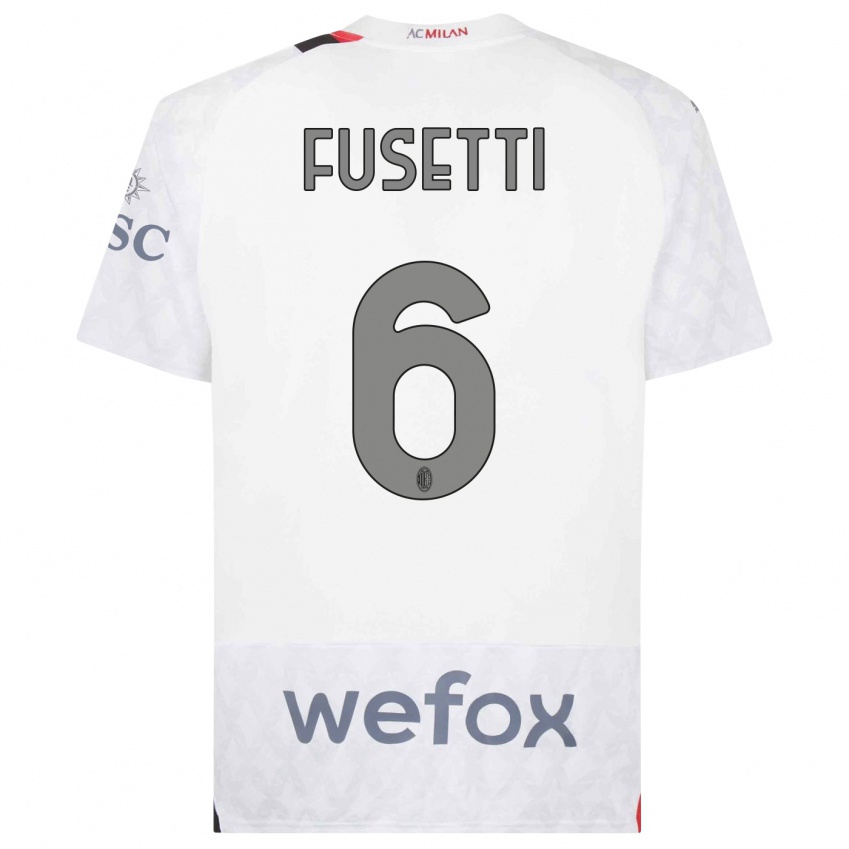 Niño Camiseta Laura Fusetti #6 Blanco 2ª Equipación 2023/24 La Camisa