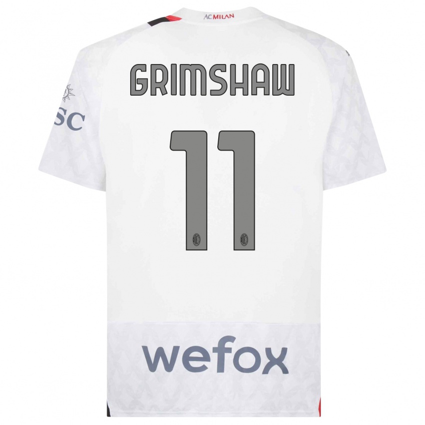 Niño Camiseta Christy Grimshaw #11 Blanco 2ª Equipación 2023/24 La Camisa