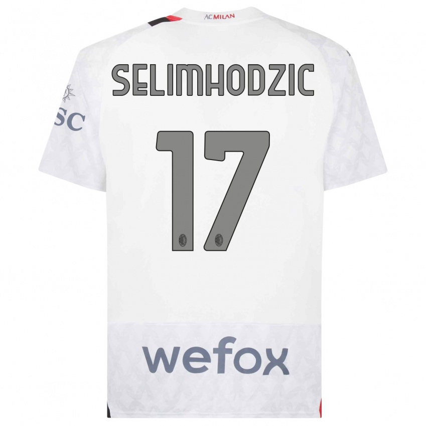 Niño Camiseta Noa Selimhodzic #17 Blanco 2ª Equipación 2023/24 La Camisa