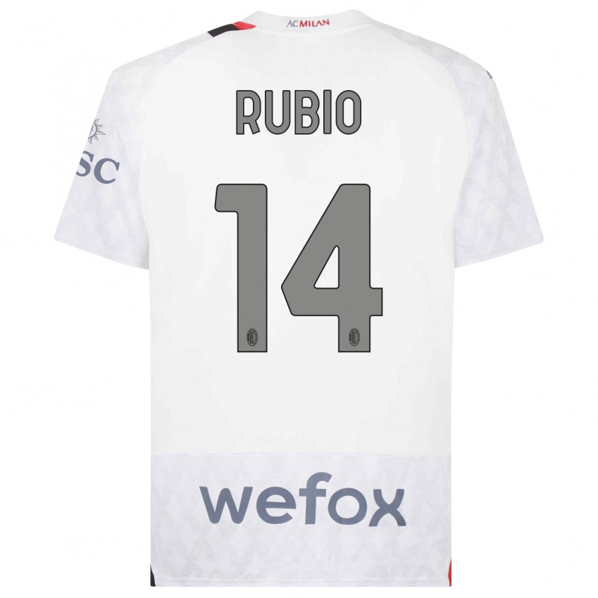 Niño Camiseta Silvia Rubio #14 Blanco 2ª Equipación 2023/24 La Camisa