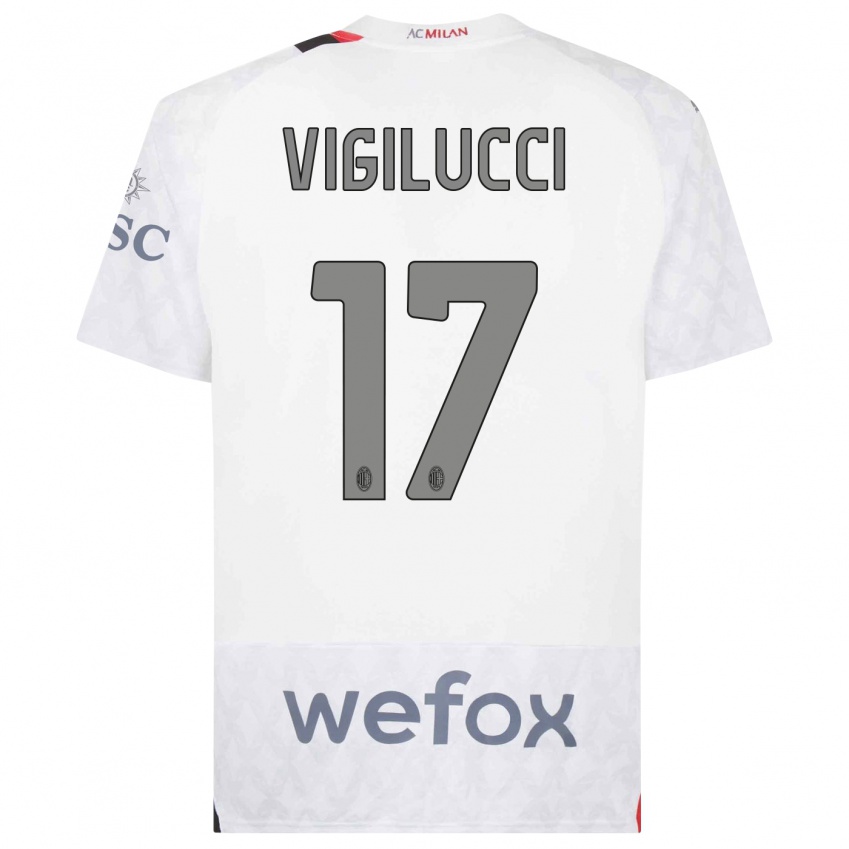Niño Camiseta Valery Vigilucci #17 Blanco 2ª Equipación 2023/24 La Camisa