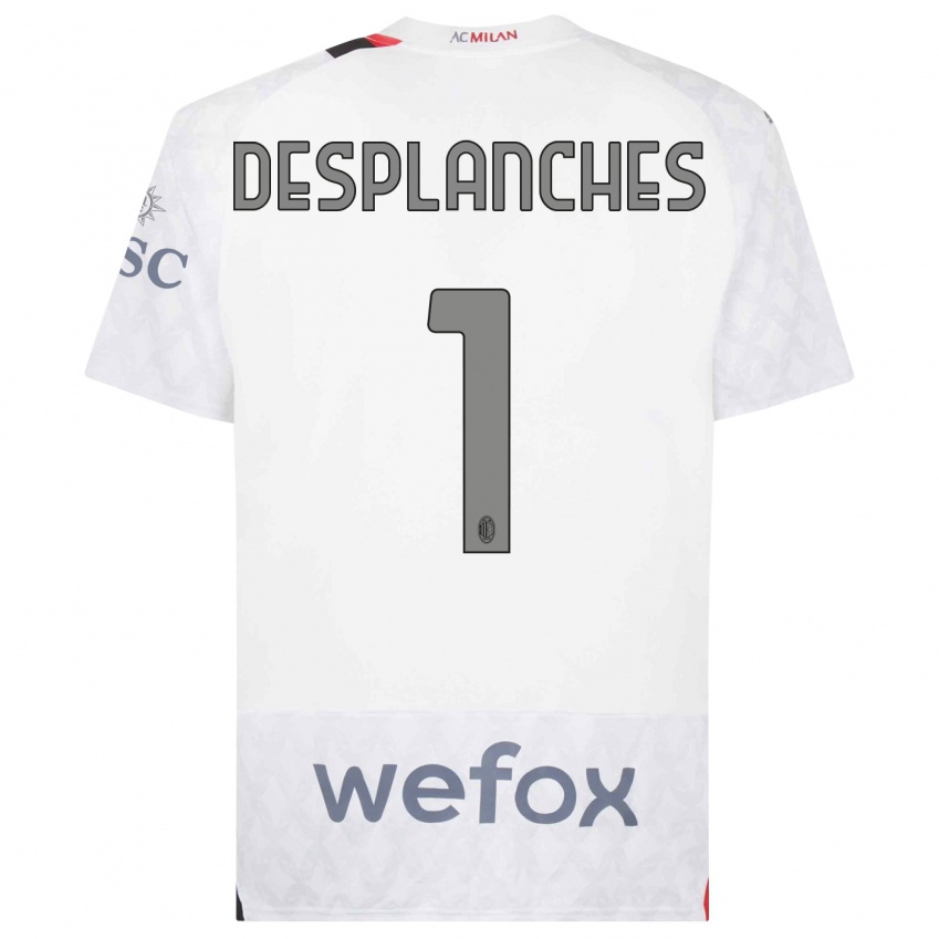 Niño Camiseta Sebastiano Desplanches #1 Blanco 2ª Equipación 2023/24 La Camisa