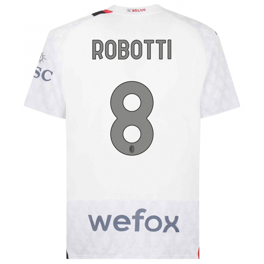 Niño Camiseta Giovanni Robotti #8 Blanco 2ª Equipación 2023/24 La Camisa