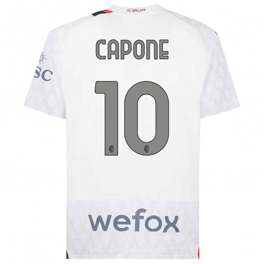 Niño Camiseta Andrea Capone #10 Blanco 2ª Equipación 2023/24 La Camisa