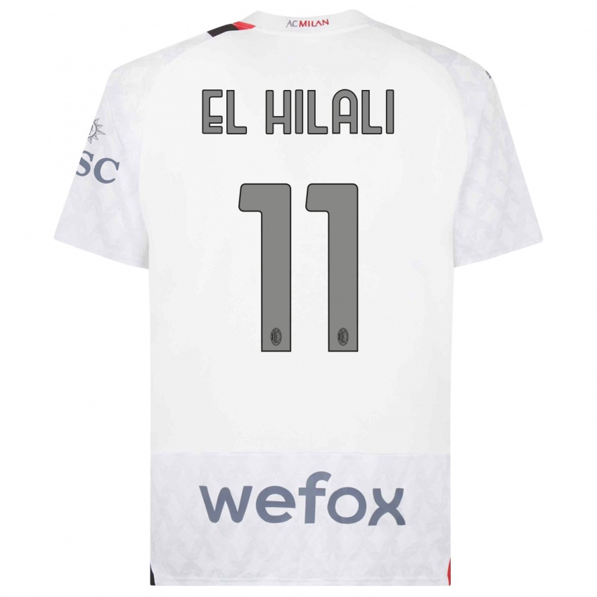 Niño Camiseta Youns El Hilali #11 Blanco 2ª Equipación 2023/24 La Camisa