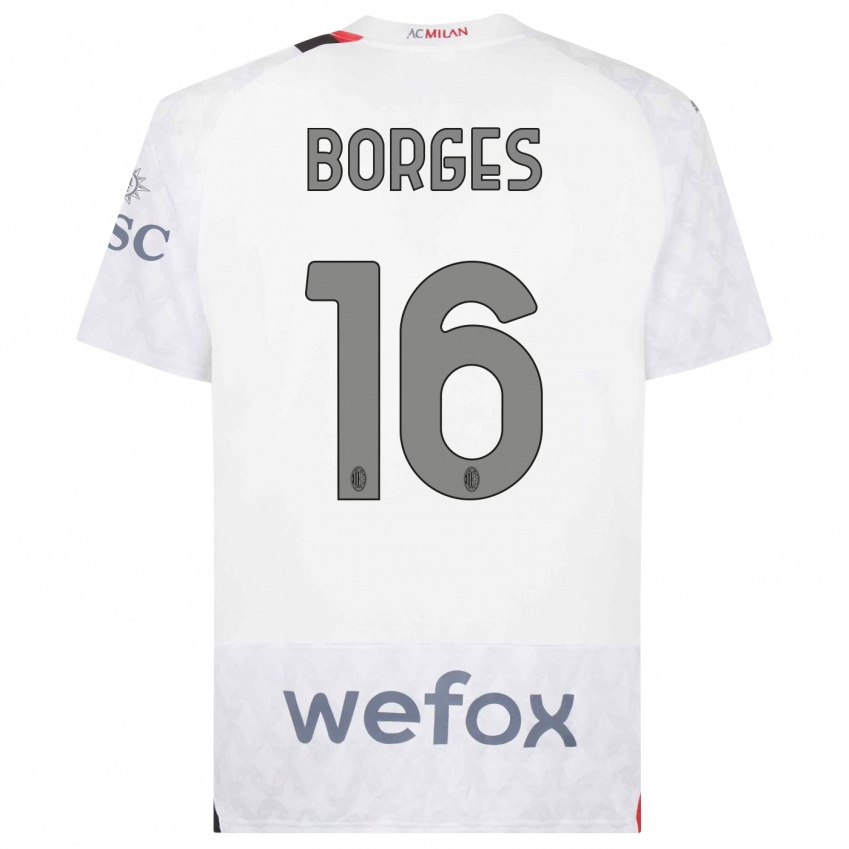 Niño Camiseta Lenny Borges #16 Blanco 2ª Equipación 2023/24 La Camisa