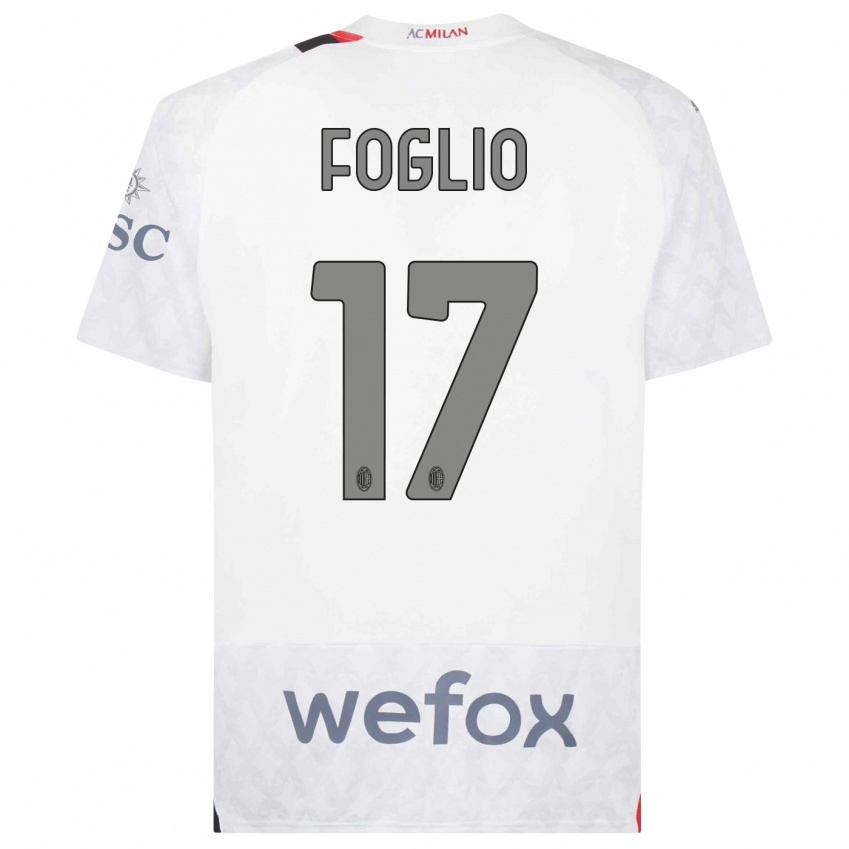 Niño Camiseta Christian Foglio #17 Blanco 2ª Equipación 2023/24 La Camisa