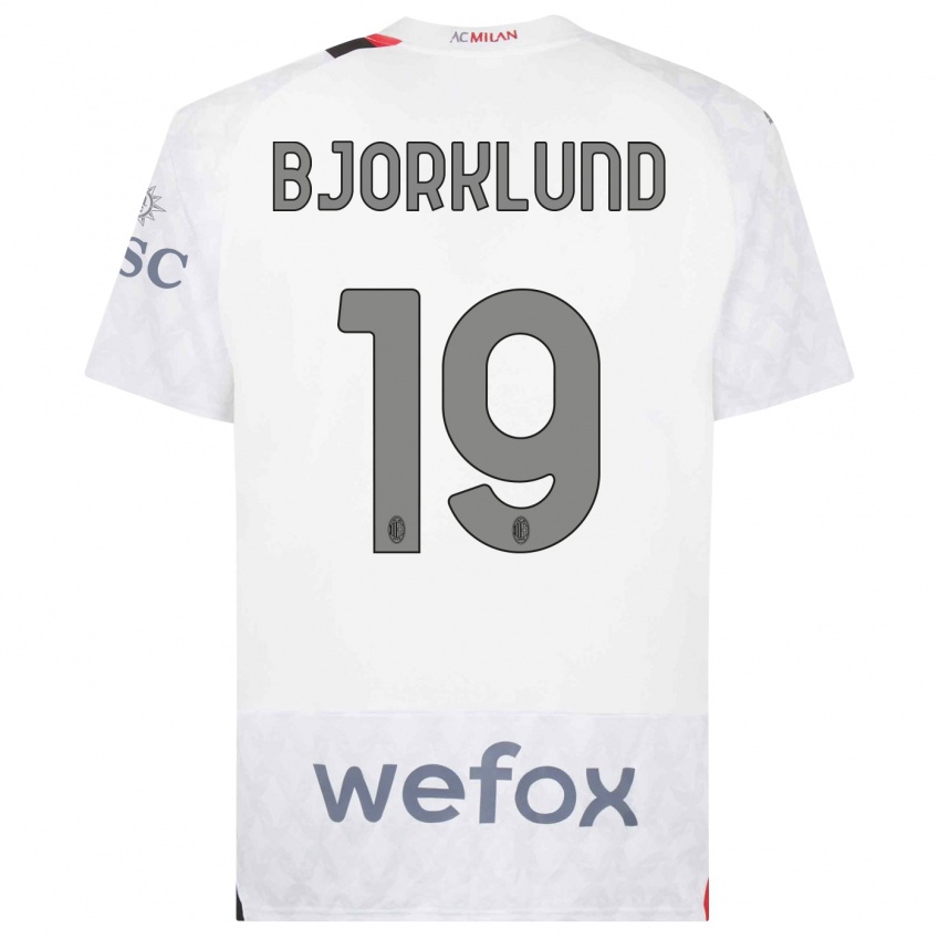 Niño Camiseta Lukas Bjorklund #19 Blanco 2ª Equipación 2023/24 La Camisa