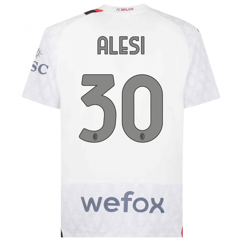 Niño Camiseta Gabriele Alesi #30 Blanco 2ª Equipación 2023/24 La Camisa