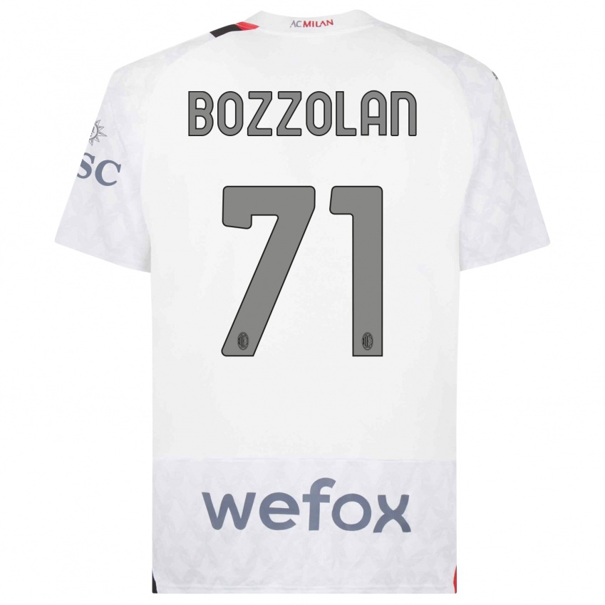 Niño Camiseta Andrea Bozzolan #71 Blanco 2ª Equipación 2023/24 La Camisa