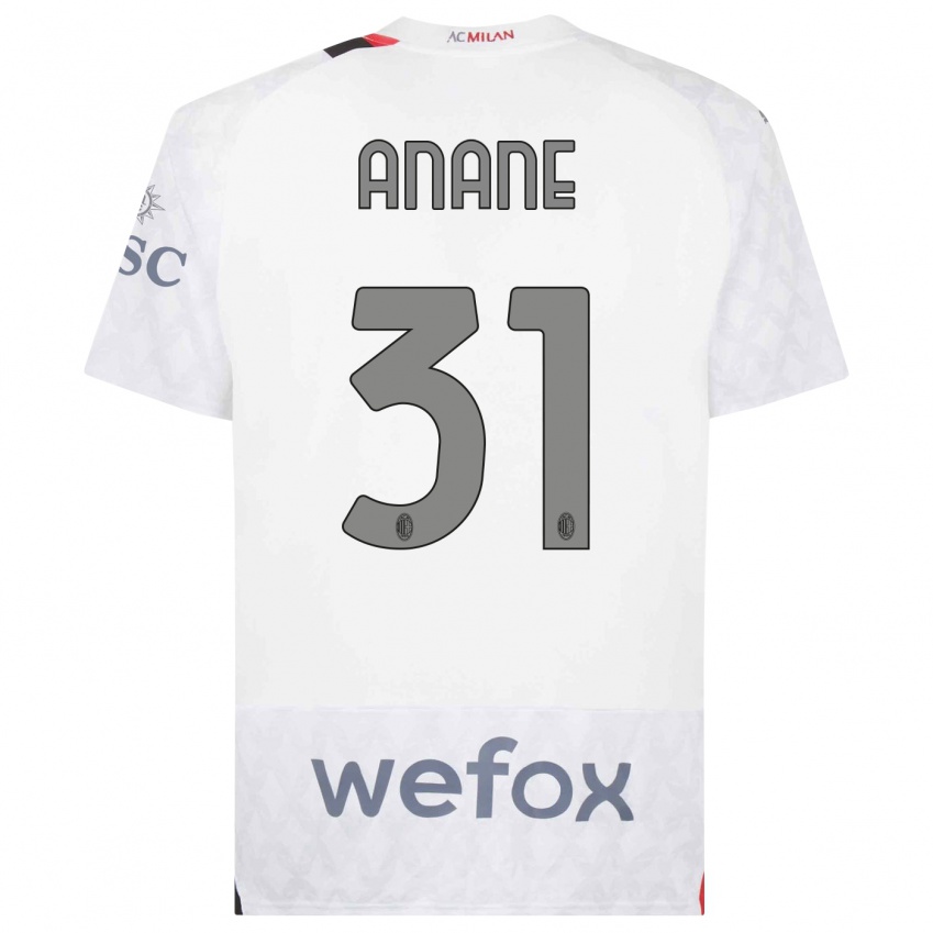 Niño Camiseta Emmanuel Anane #31 Blanco 2ª Equipación 2023/24 La Camisa