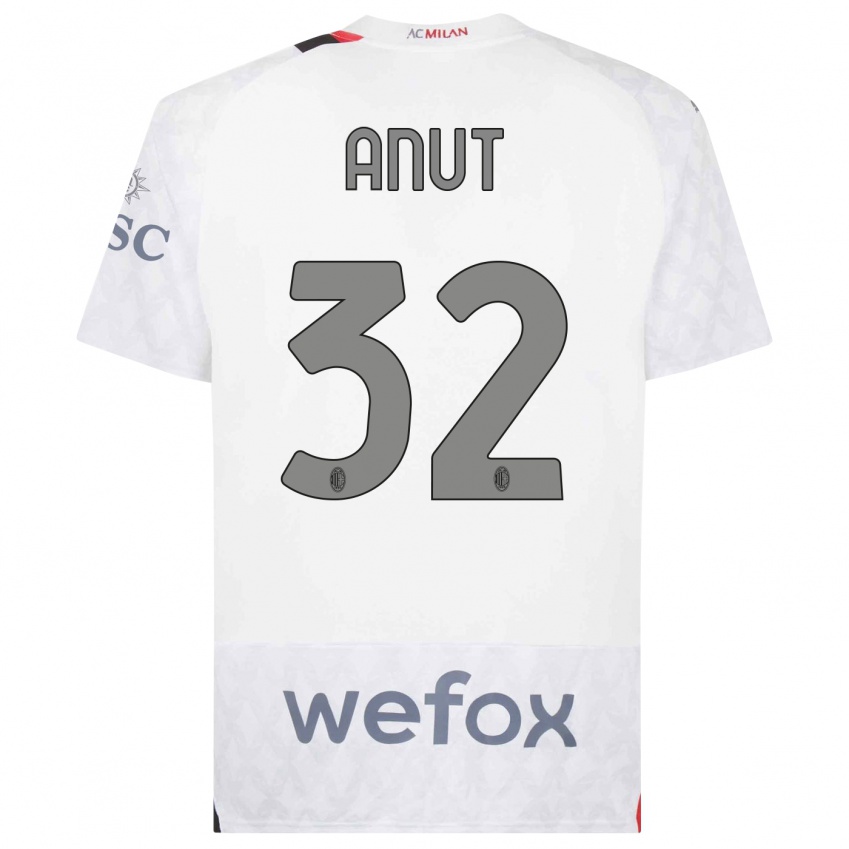 Niño Camiseta Niccolo Anut #32 Blanco 2ª Equipación 2023/24 La Camisa
