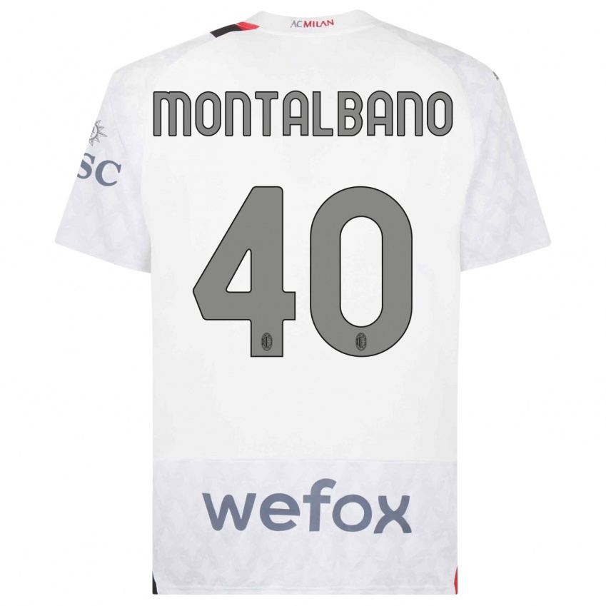 Niño Camiseta Nicolo Montalbano #40 Blanco 2ª Equipación 2023/24 La Camisa