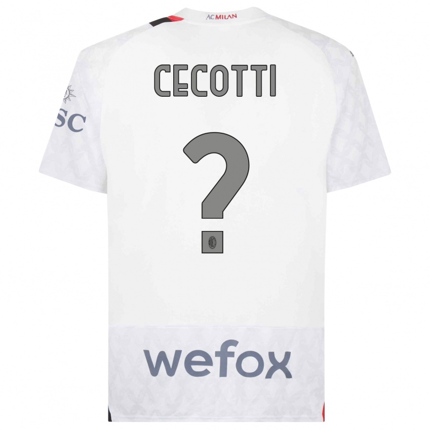 Niño Camiseta Tommaso Cecotti #0 Blanco 2ª Equipación 2023/24 La Camisa