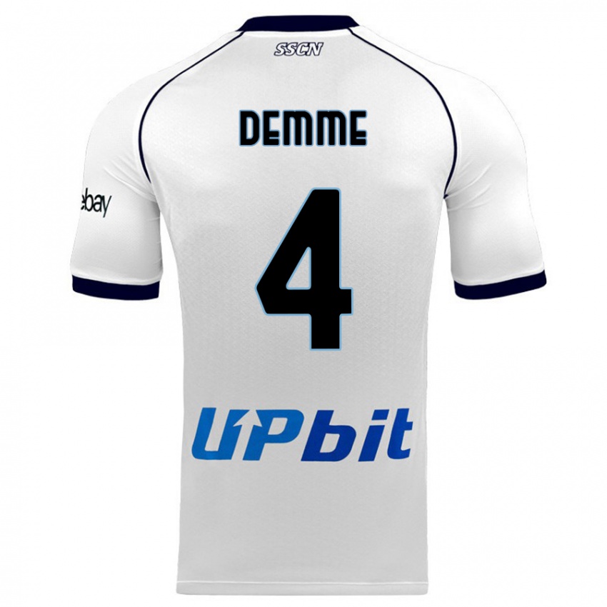 Niño Camiseta Diego Demme #4 Blanco 2ª Equipación 2023/24 La Camisa