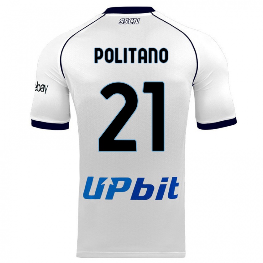 Niño Camiseta Matteo Politano #21 Blanco 2ª Equipación 2023/24 La Camisa