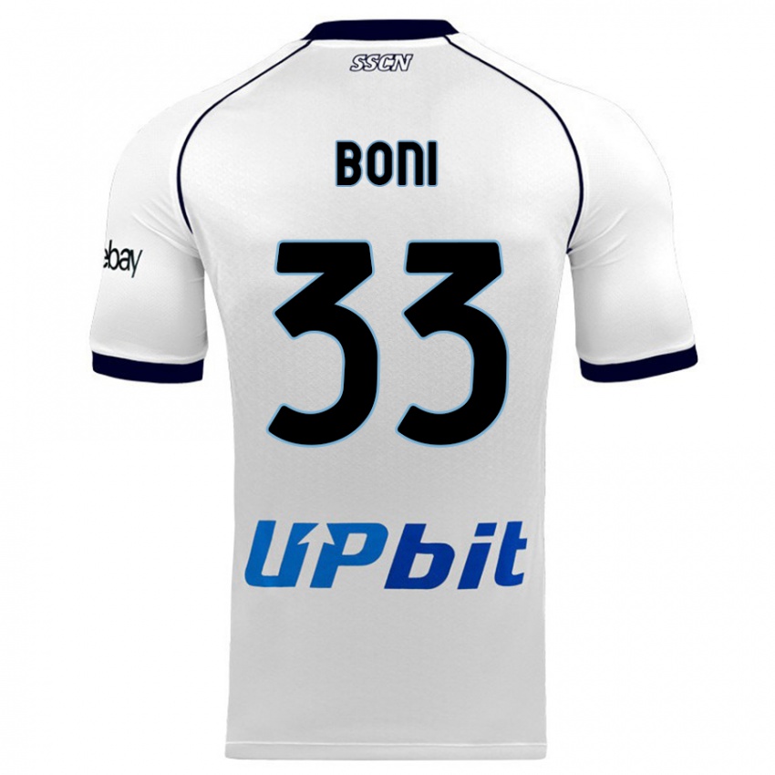 Niño Camiseta Landry Boni #33 Blanco 2ª Equipación 2023/24 La Camisa