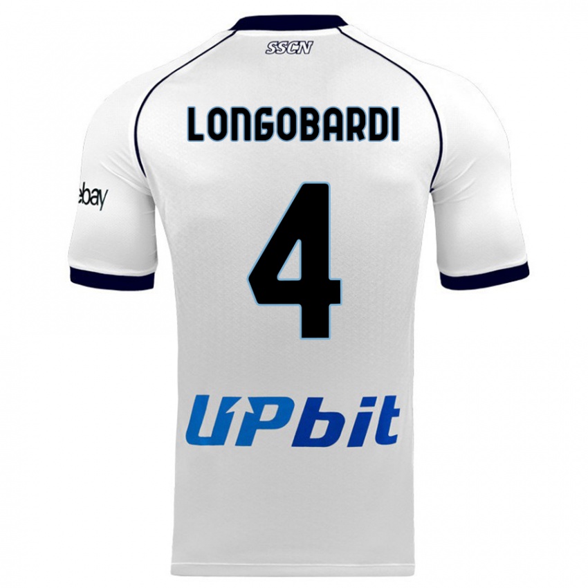 Niño Camiseta Salvatore Longobardi #4 Blanco 2ª Equipación 2023/24 La Camisa