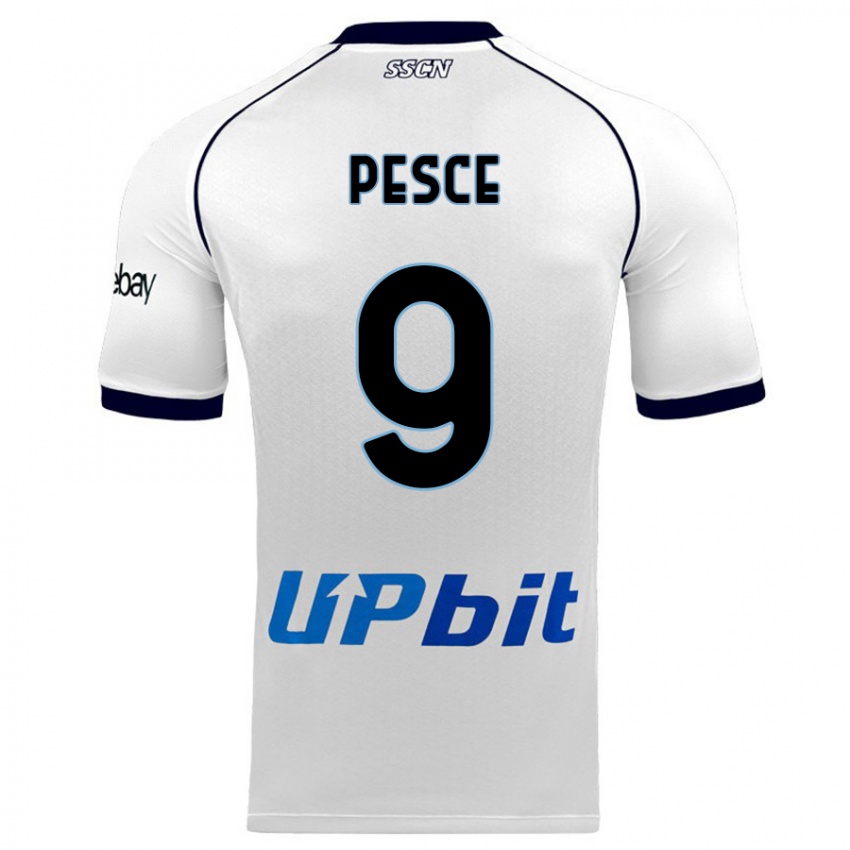 Niño Camiseta Antonio Pesce #9 Blanco 2ª Equipación 2023/24 La Camisa