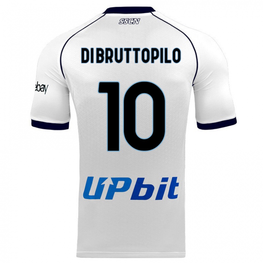 Niño Camiseta Giuseppe Ambrosino Di Bruttopilo #10 Blanco 2ª Equipación 2023/24 La Camisa