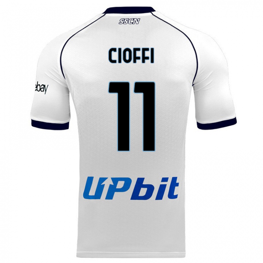Niño Camiseta Antonio Cioffi #11 Blanco 2ª Equipación 2023/24 La Camisa