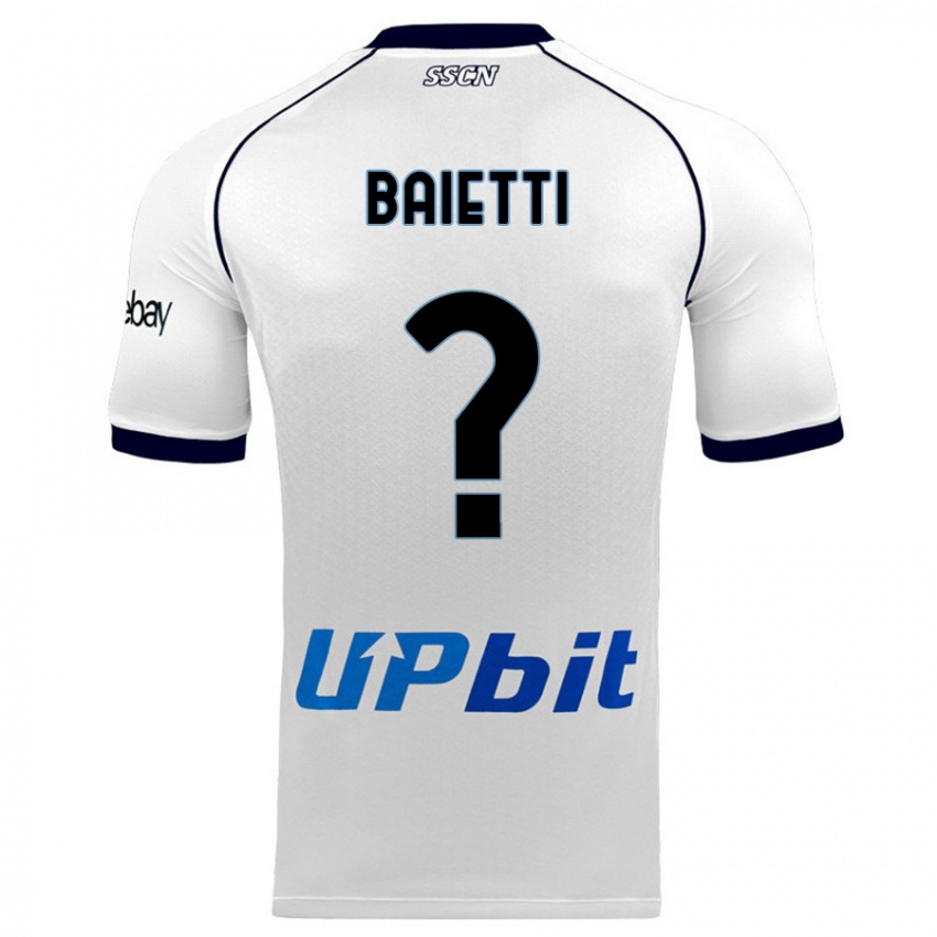 Niño Camiseta Francesco Baietti #0 Blanco 2ª Equipación 2023/24 La Camisa