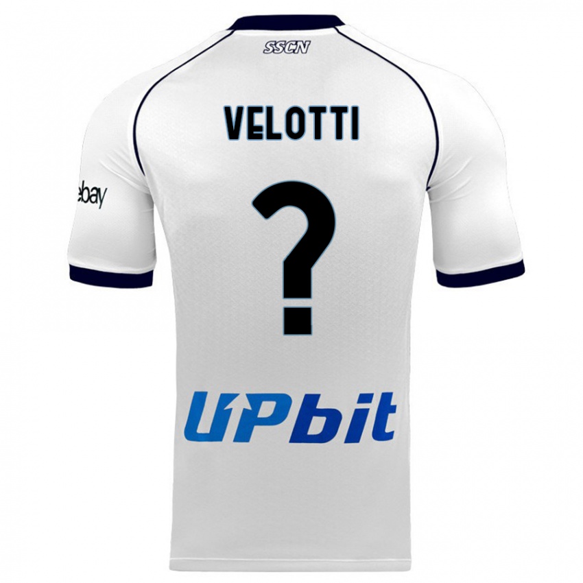 Niño Camiseta Christian Velotti #0 Blanco 2ª Equipación 2023/24 La Camisa