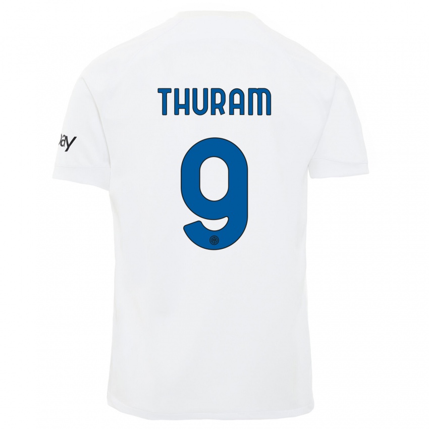Niño Camiseta Marcus Thuram #9 Blanco 2ª Equipación 2023/24 La Camisa