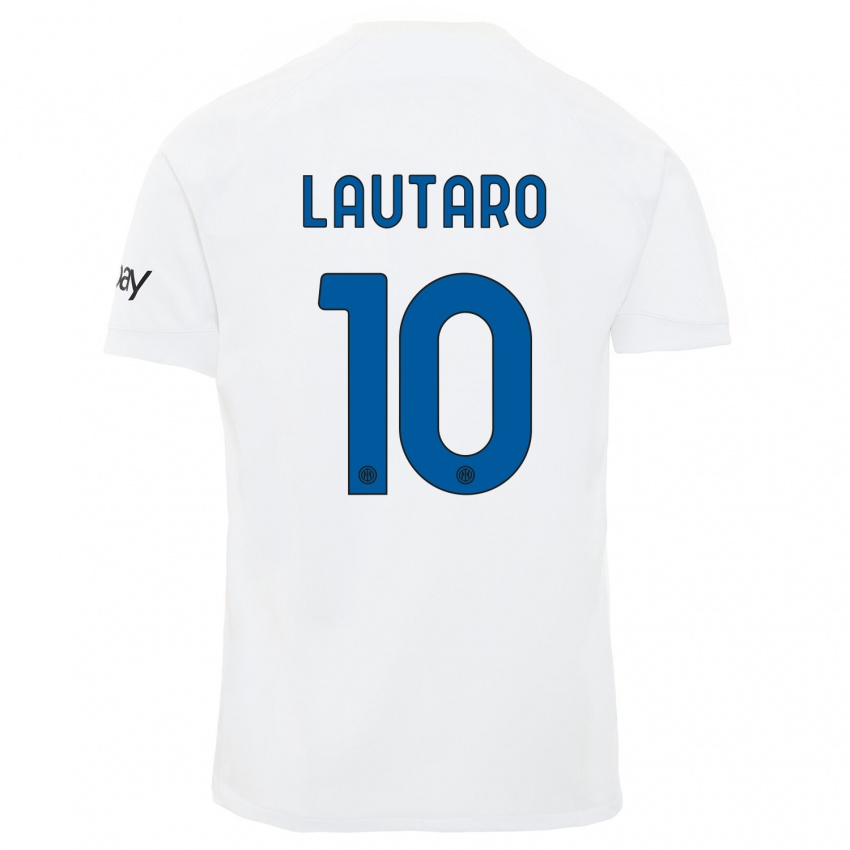 Niño Camiseta Lautaro Martinez #10 Blanco 2ª Equipación 2023/24 La Camisa