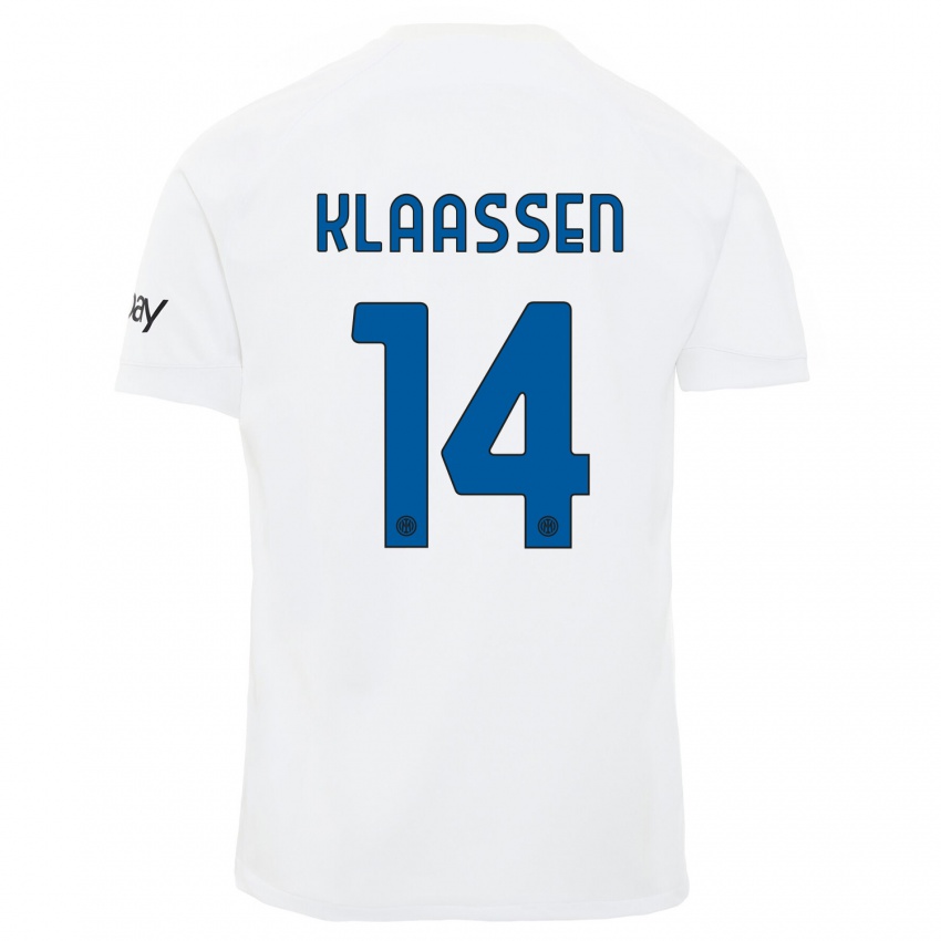Niño Camiseta Davy Klaassen #14 Blanco 2ª Equipación 2023/24 La Camisa