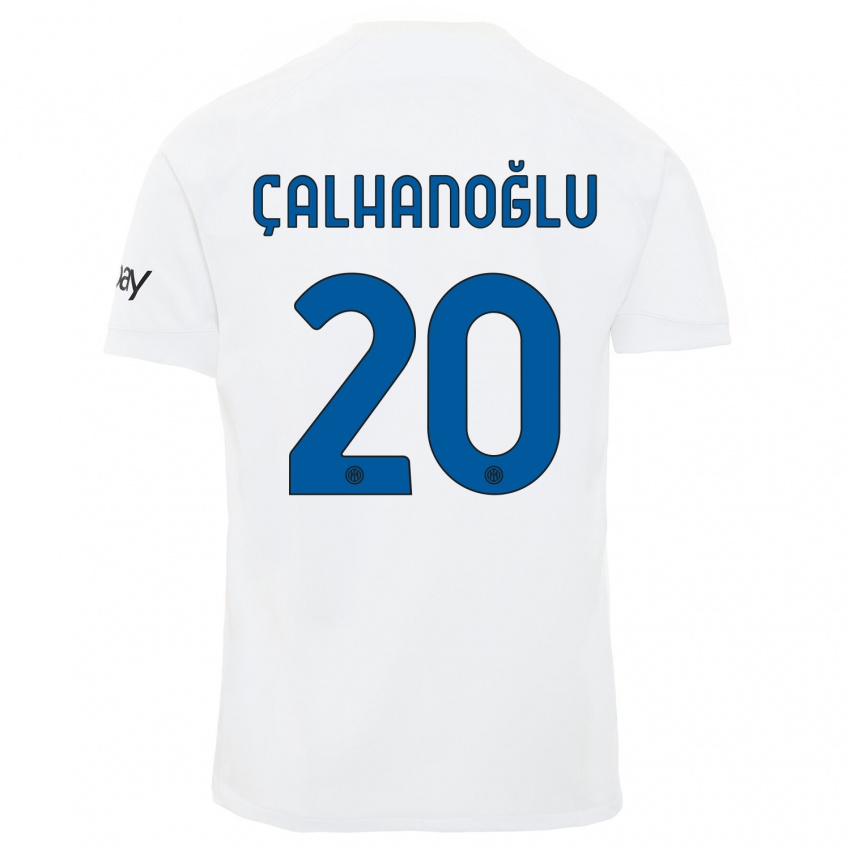 Niño Camiseta Hakan Calhanoglu #20 Blanco 2ª Equipación 2023/24 La Camisa