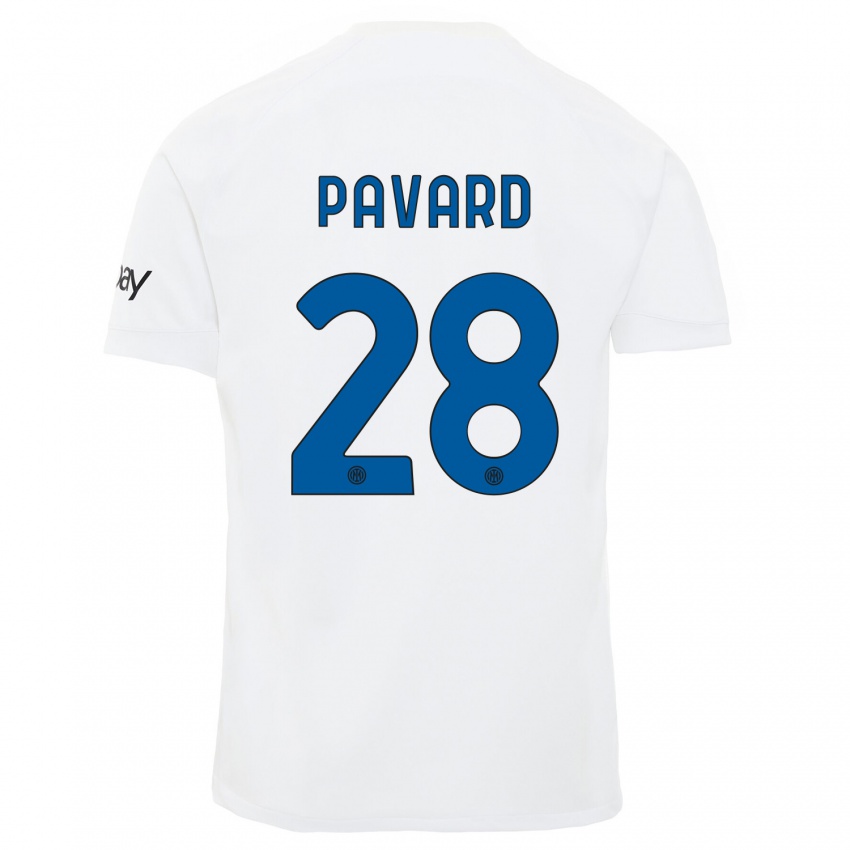 Niño Camiseta Benjamin Pavard #28 Blanco 2ª Equipación 2023/24 La Camisa