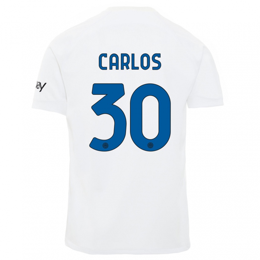 Niño Camiseta Carlos Augusto #30 Blanco 2ª Equipación 2023/24 La Camisa