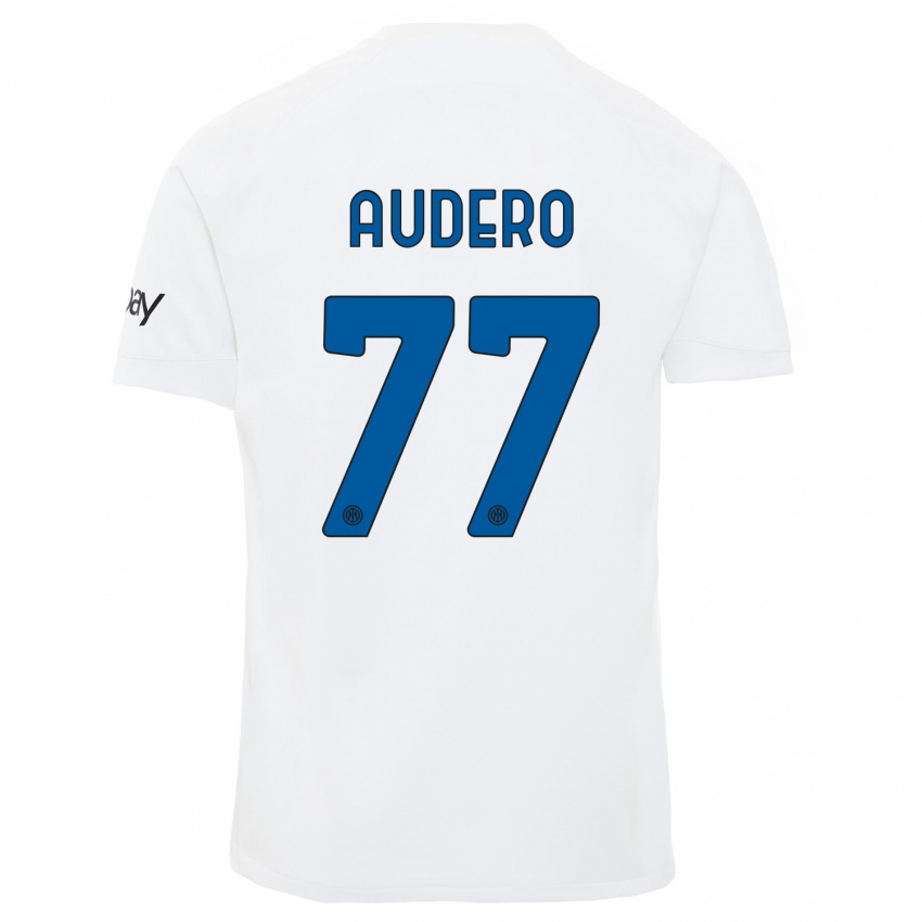 Niño Camiseta Emil Audero #77 Blanco 2ª Equipación 2023/24 La Camisa