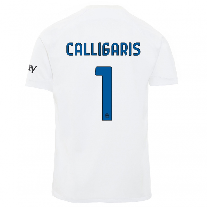 Niño Camiseta Alessandro Calligaris #1 Blanco 2ª Equipación 2023/24 La Camisa